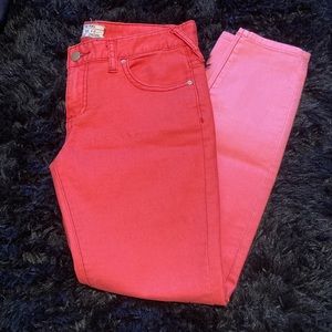 Free People Red Ombré Jeans